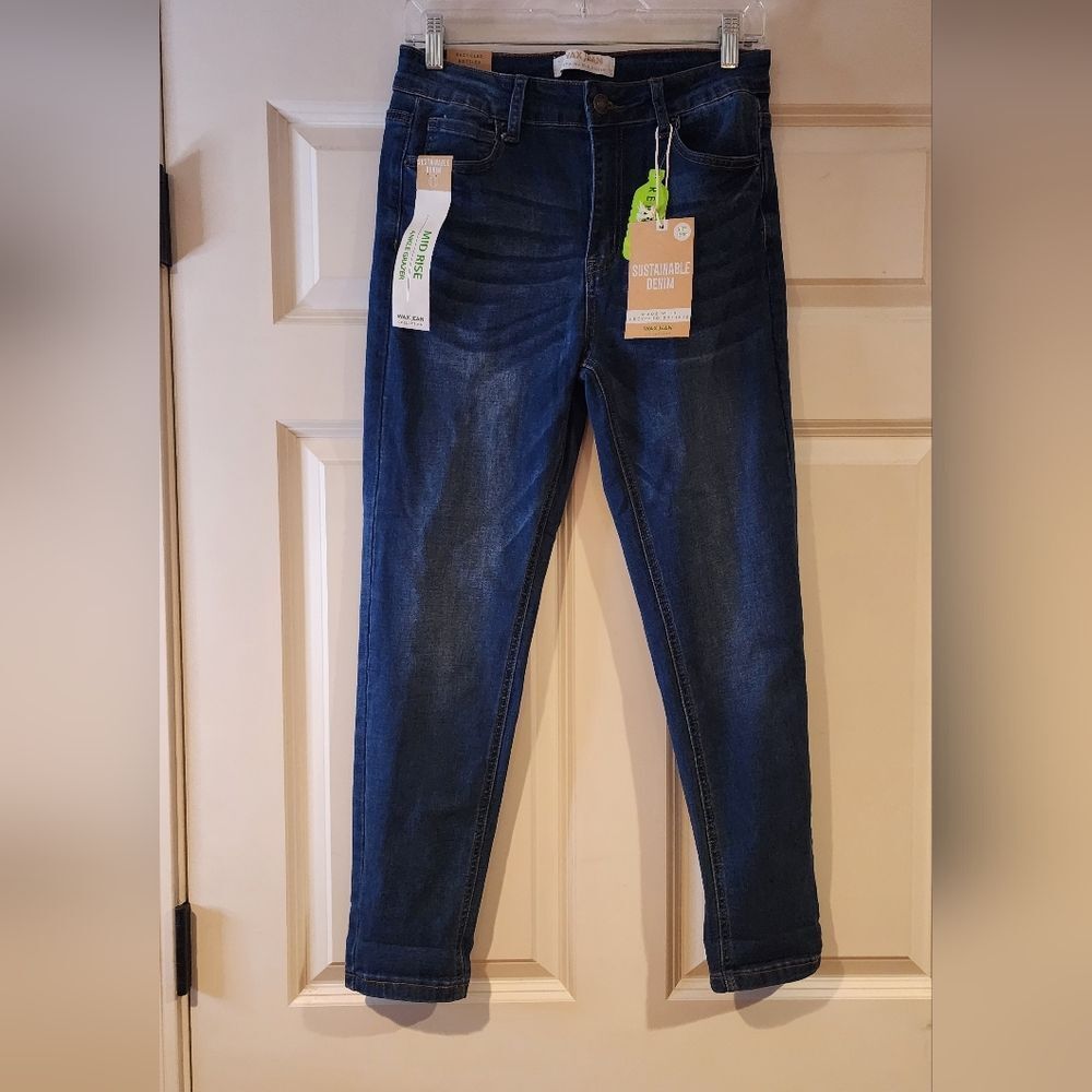 NWT Wax Jean Sustainable Denim mid rise ankle grazer skinny jeans 13/31